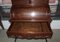 Antique Napoleon III Mahogany Veneer and Leather Desk, Image 2