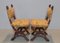 Antique Renaissance Style Walnut Sofa and Chairs Set, Set of 3 7