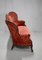 Antique Red Velvet and Mahogany Sofa, Image 1