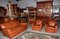 Mid-Century Leather Living Room Set, 1950s, Set of 4, Image 9