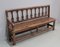 Long Antique Chestnut Wood Bench 4