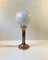 Vintage Scandinavian Opaline Glass and Brass Table Lamp, 1970s, Image 5