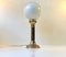 Vintage Scandinavian Opaline Glass and Brass Table Lamp, 1970s, Image 1