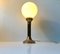 Vintage Scandinavian Opaline Glass and Brass Table Lamp, 1970s, Image 4