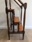 Antique French Wood and Leather Library Step Ladder, 1900s 2