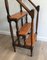 Antique French Wood and Leather Library Step Ladder, 1900s, Image 11