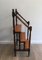 Antique French Wood and Leather Library Step Ladder, 1900s 13