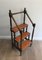 Antique French Wood and Leather Library Step Ladder, 1900s, Image 9