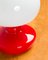 Lampada da tavolo in vetro opalino rosso e bianco, anni '60, Immagine 7