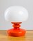 Opaline Glass Red and White Table Lamp, 1960s, Image 1