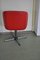 Red Leatherette Swivel Chair, 1950s 3