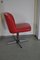 Red Leatherette Swivel Chair, 1950s 4