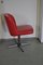 Red Leatherette Swivel Chair, 1950s, Image 4