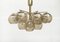 Mid-Century Brass & Smoked Glass Chandelier, Image 16