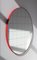 Runder Orbis Spiegel mit Gitter & rotem Rahmen von Alguacil & Perkoff Ltd 1