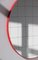 Runder Orbis Spiegel mit Gitter & rotem Rahmen von Alguacil & Perkoff Ltd 8