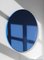 Großer runder blau getönter Orbis Spiegel mit blauem Rahmen von Alguacil & Perkoff Ltd 1