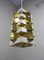 Danish White Brass and Steel Ceiling Lamp, 1960s, Image 13