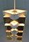 Danish White Brass and Steel Ceiling Lamp, 1960s 2