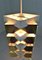 Danish White Brass and Steel Ceiling Lamp, 1960s, Image 2