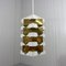 Danish White Brass and Steel Ceiling Lamp, 1960s, Image 10