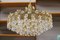 Large Gilt Bronze and Crystal Glass Chandelier from Palwa, 1970s 3