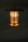 Lampe à Suspension Mid-Century en Laiton, Teck, Acier Laqué Bleu et Verre, Italie 10