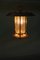 Mid-Century Italian Brass, Teak, Blue Lacquered Steel, and Glass Pendant Lamp 10