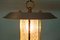 Mid-Century Italian Brass, Teak, Blue Lacquered Steel, and Glass Pendant Lamp, Image 14