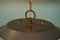 Mid-Century Italian Brass, Teak, Blue Lacquered Steel, and Glass Pendant Lamp, Image 15