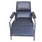 Blue Leather Lounge Chair from Verzelloni, 1990s 9