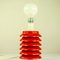 Mid-Century Red Steel Table Lamp 1