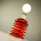 Mid-Century Tischlampe aus rot lackiertem Stahlblech 2