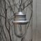 Vintage Industrial Grey Silver Aluminum and Glass Ceiling Lamp, 1950s, Image 4