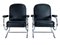 Curved Steel Tube Lounge Chairs, 1950s, Set of 2 1