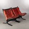 Fauteuils Siesta en Cuir Rouge par Ingmar Relling pour Westnofa, Norvège, années 60, Set de 2 2