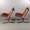 Norwegian Red Leather Siesta Lounge Chairs by Ingmar Relling for Westnofa, 1960s, Set of 2 4