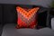 Burnt Orange Hand Embroidered Kilim Cushion Cover by Zencef Contemporary, Image 1