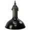 Lámpara de techo industrial holandesa vintage de esmalte negro de Philips, años 50, Imagen 1