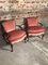 Mid-Century English Oak and Pink Velvet Lounge Chairs, Set of 2 10