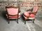 Fauteuils Mid-Century en Chêne et en Velours Rose, Angleterre, Set de 2 5