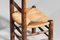 Sedie da pranzo vintage in quercia e paglia, anni '50, set di 5, Immagine 2