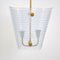 Lámpara colgante de vidrio opalino y latón, años 50, Imagen 6