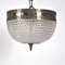 Glass and Brass Pendant Lamp, 1950s 6