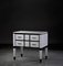 Weißer Nachttisch mit 2 Schubladen und dunklen Details von Jacobo Ventura für CA Spanish Handicraft 4
