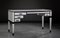 White Finished 4-Draw Asymmetrical Desk with Dark Accents by Jacobo Ventura for CA Spanish Handicraft 1