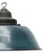 Lampe à Suspension d'Usine Industrielle Vintage en Émail Bleu, 1950s 2