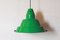 Lámpara de techo industrial vintage de hierro verde, años 70, Imagen 1