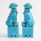 Mid-Century Chinese Turquoise Foo Dog Figurines, Set of 2 1