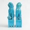 Mid-Century Chinese Turquoise Foo Dog Figurines, Set of 2 3